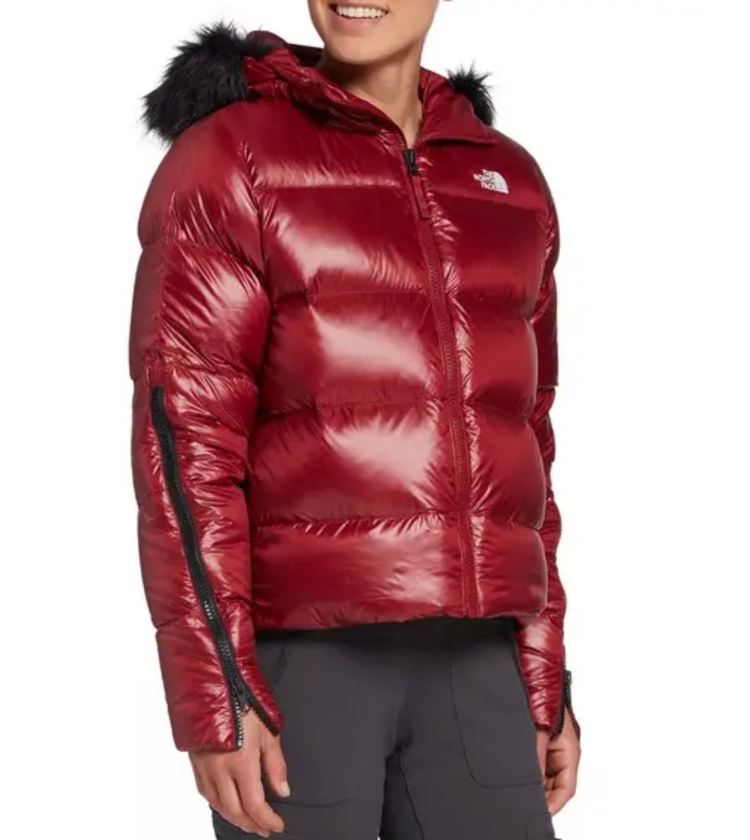 The North Face Women’s Glades Short Down Hooded Pomegranate Jacket Size S