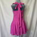 Free People Sleeveless Halter Backless Ruffle Bodycon Mini Party Dress Pink SzXL