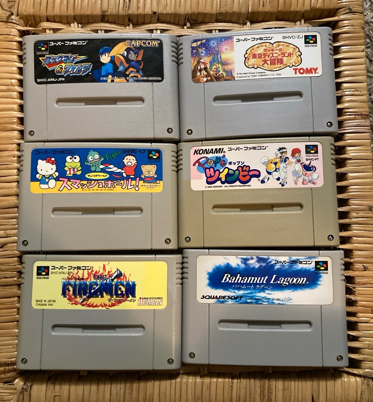 Nintendo Super Famicom Game Lot (The Firemen, Pop’n Twinbee, Rockman and Forte)