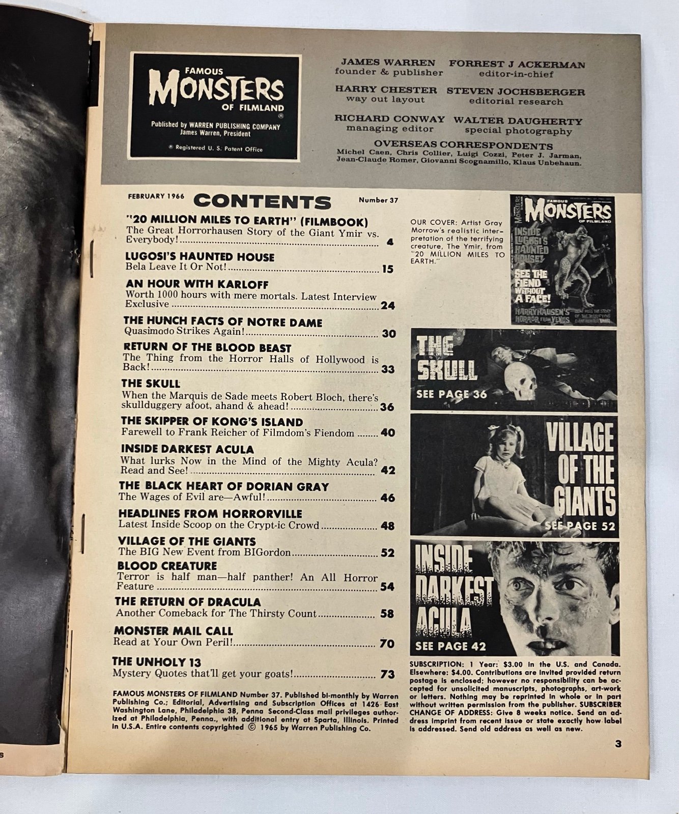 Famous Monsters of Filmland magazine #37 February 1966