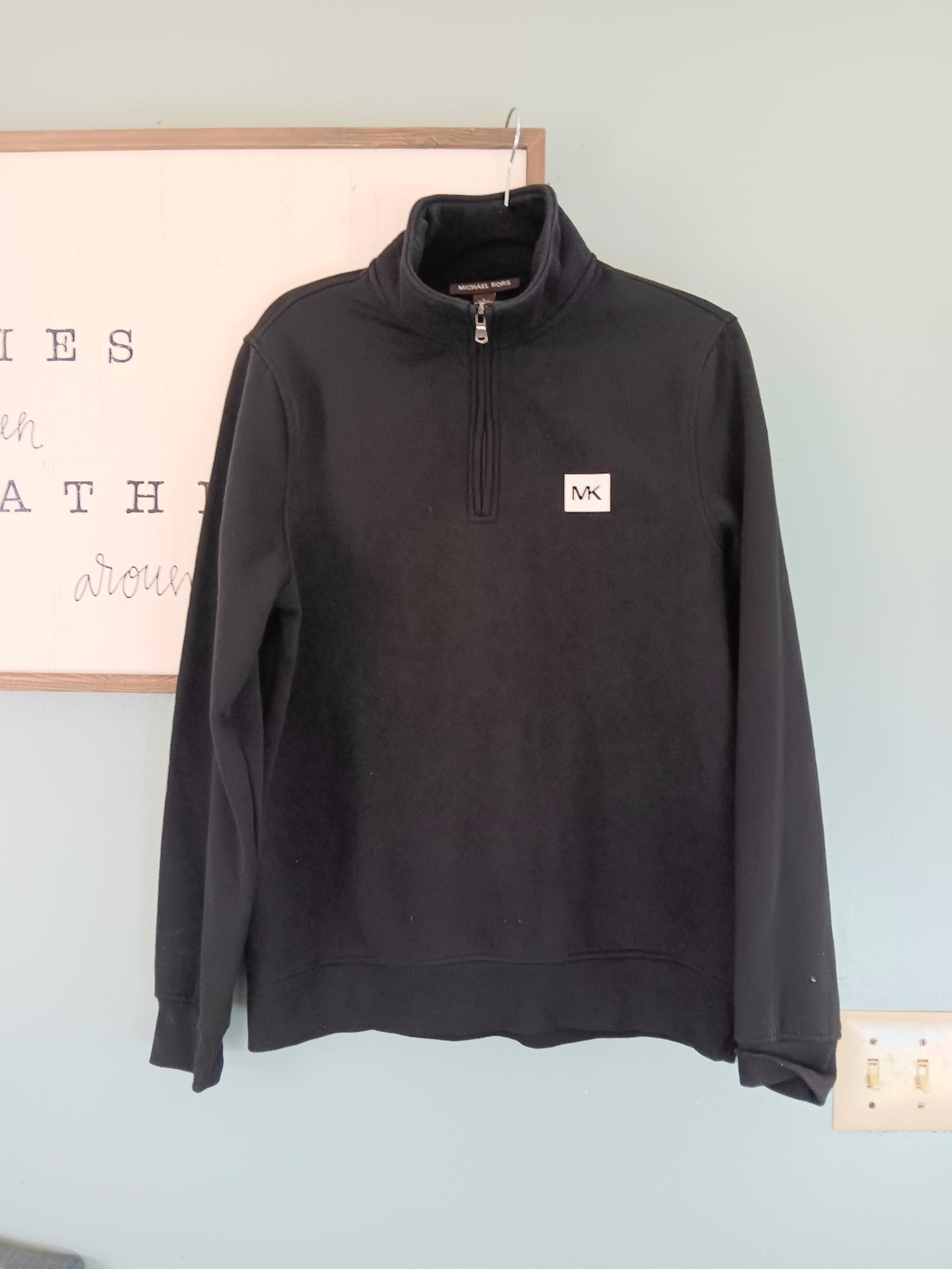 Michael Kors 1/4 Zip Mens Pullover Long Sleeve Sweatshirt Size Large