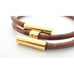 Hermes Tournis Leather Gold H Motif Bracelet