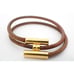 Hermes Tournis Leather Gold H Motif Bracelet