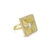 14k Yellow Gold Rectangular Womens Ring CZ