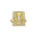 14k Yellow Gold Rectangular Womens Ring CZ