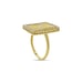 14k Yellow Gold Rectangular Womens Ring CZ