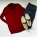 Faconnable Red Wool Long Sleeve Turtleneck Sweater. Size X-Small