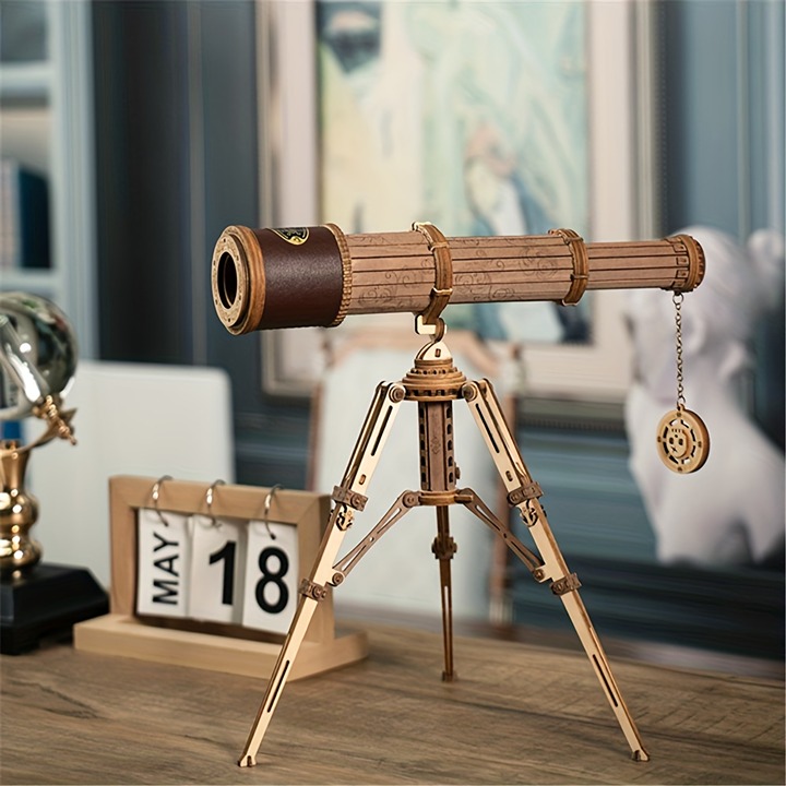 DIY 314pcs Telescopic Monocular Telescope Wooden Model Building