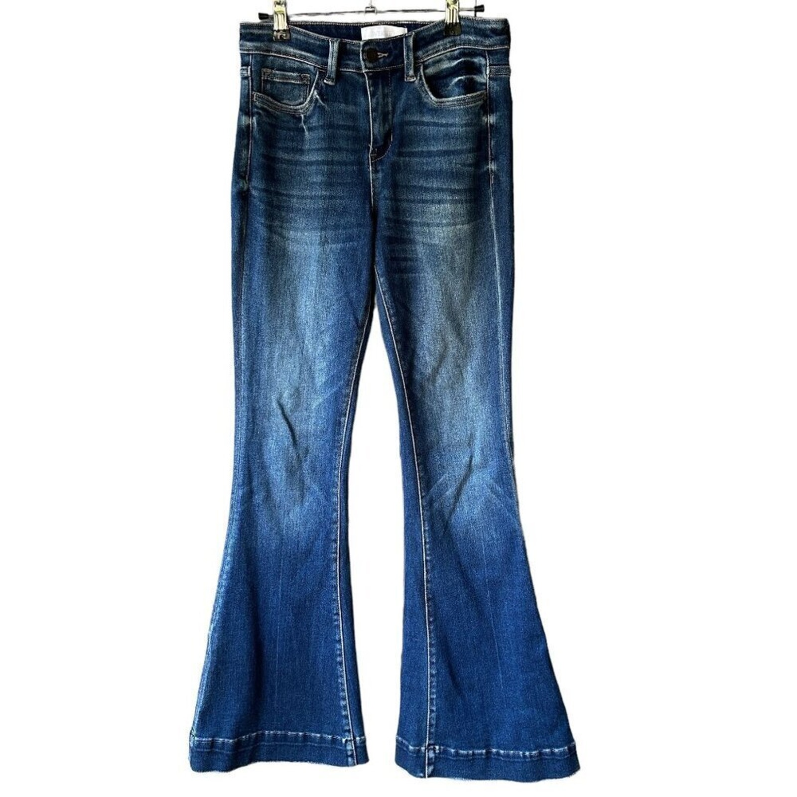 Vervet Wide Flare Women's Blue Jeans Leg Flare 12 Size 25 #J4-1580