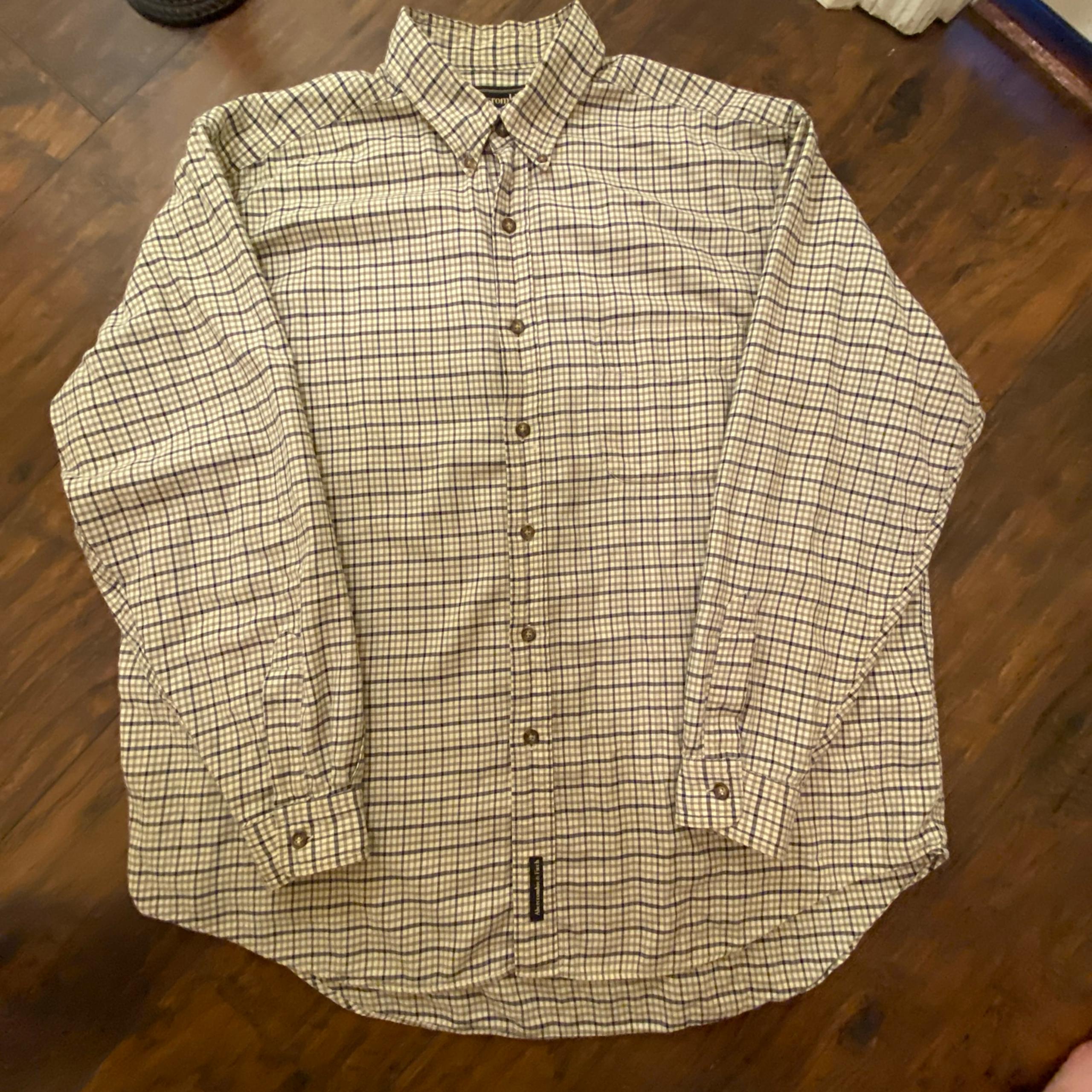 Abercrombie & Fitch Men’s Plaid Flannel Shirt - Size XL - Beige & Navy