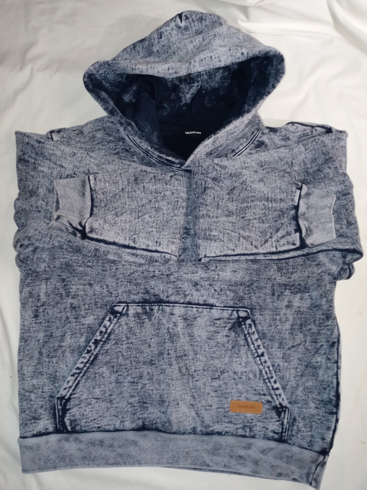 Unisex Talentless Acid Wash Blue Hoodie