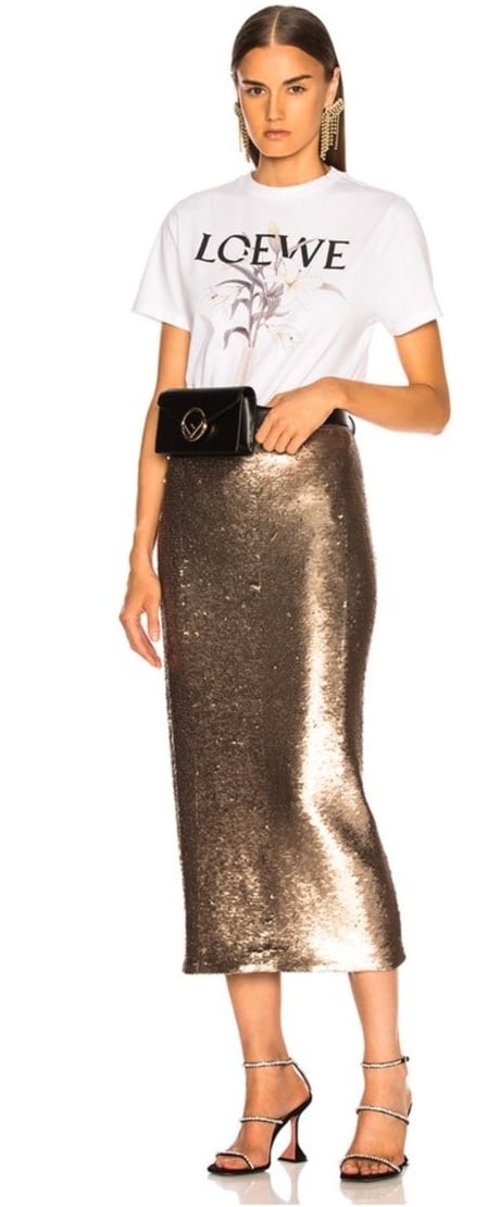 Sequin Paula Skirt in Pewter Cinq a Sept