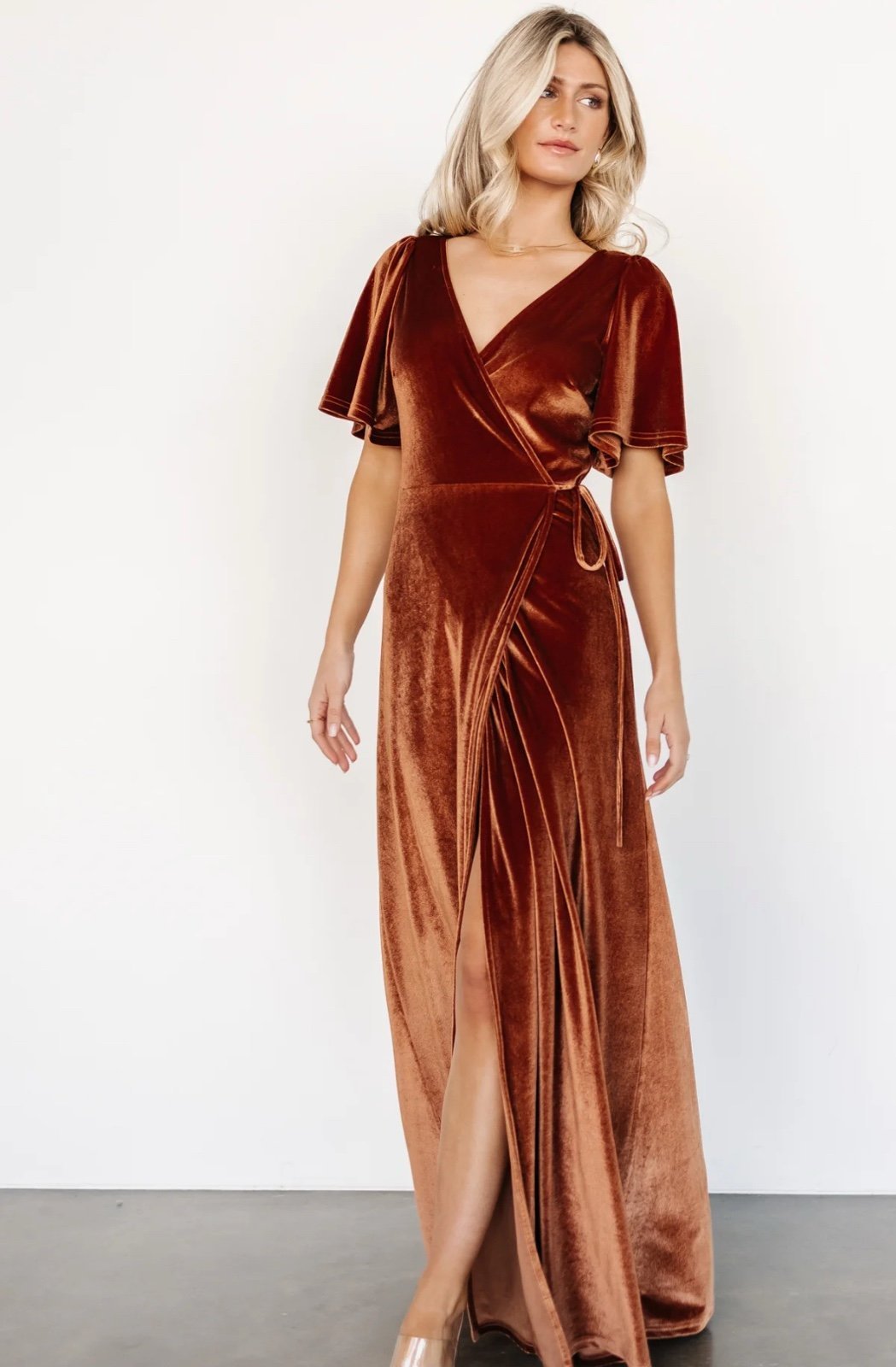 Baltic Born Meghan Velvet Wrap Maxi Dress