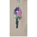 AZALEA HAND PAINTED WINE BOTTLE WIND CHIME GARDEN DECOR