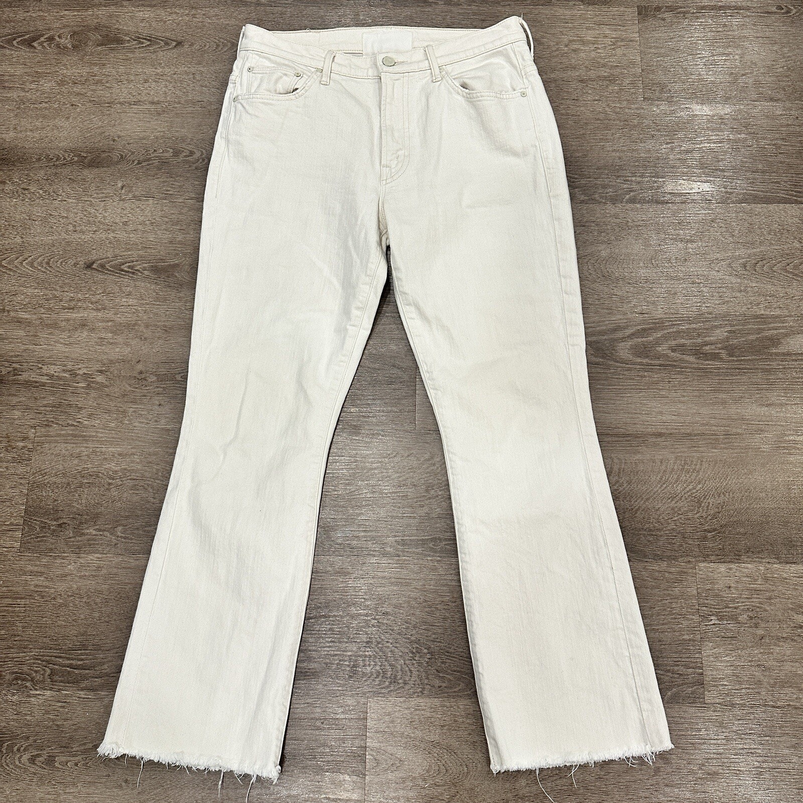 Mother Superior Jeans Womens Insider Ankle Fray Size 29 Act Natural White