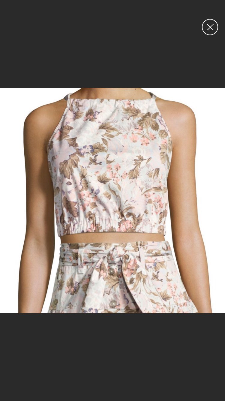 Rebecca Taylor Floral Crop Top