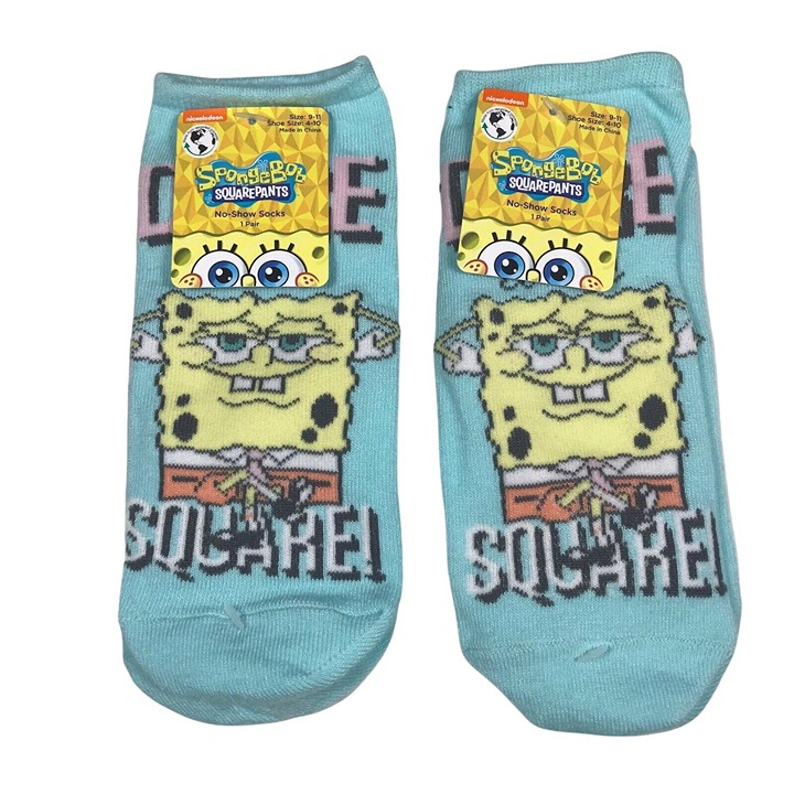 Two Pack SpongeBob SquarePants Women's Size 9-11 Socks No Show Blue New
