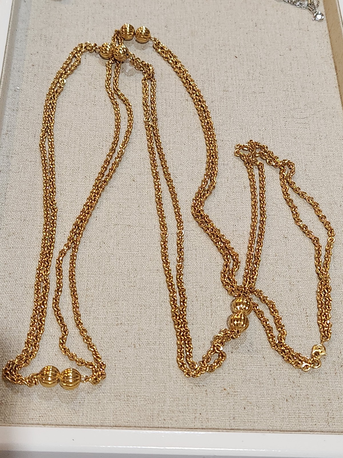 Vtg 1970-80s Monet Double Strand Opera Length 54 Inch Necklace