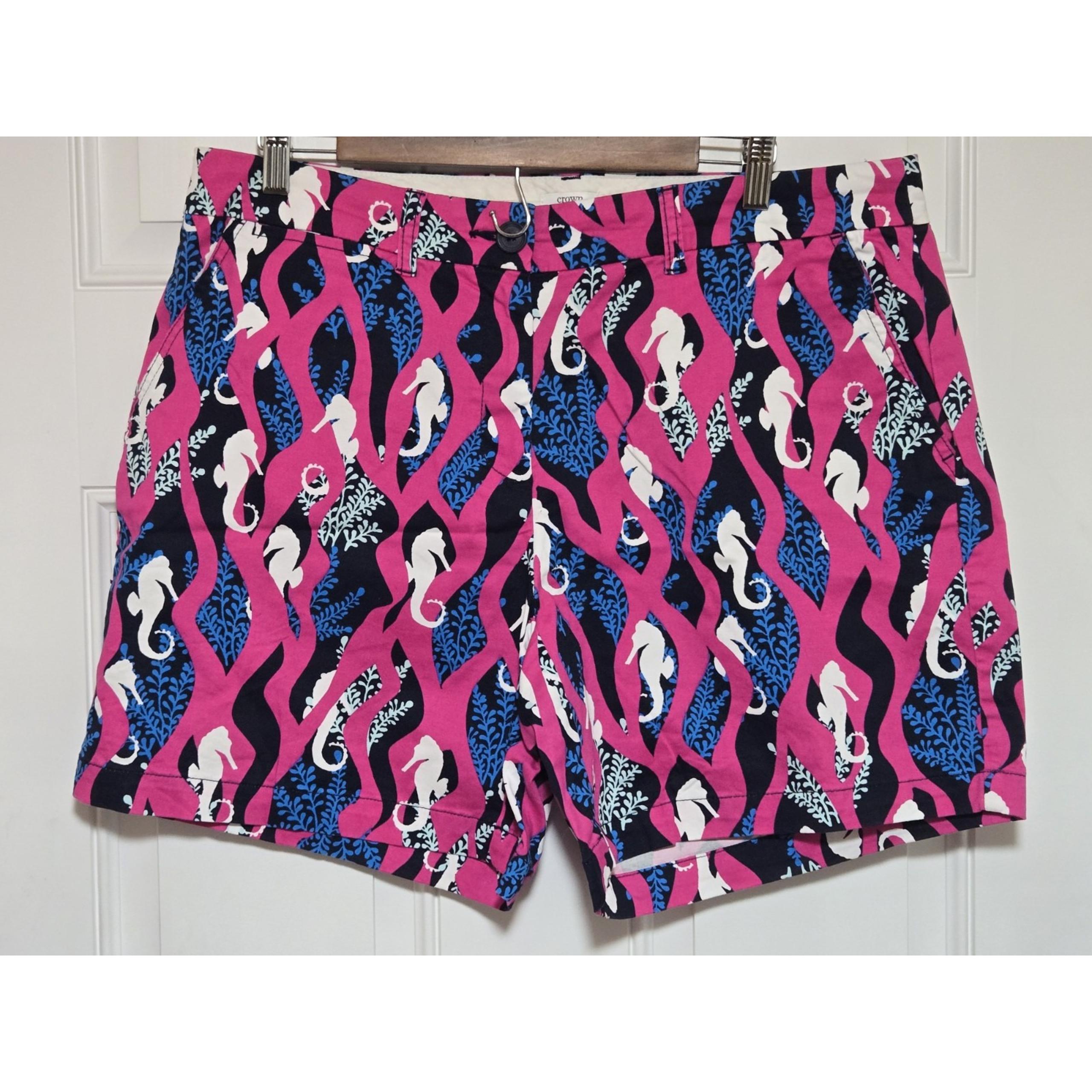 Crown & Ivy Pink / Blue Chino Shorts Size 14W Seahorses