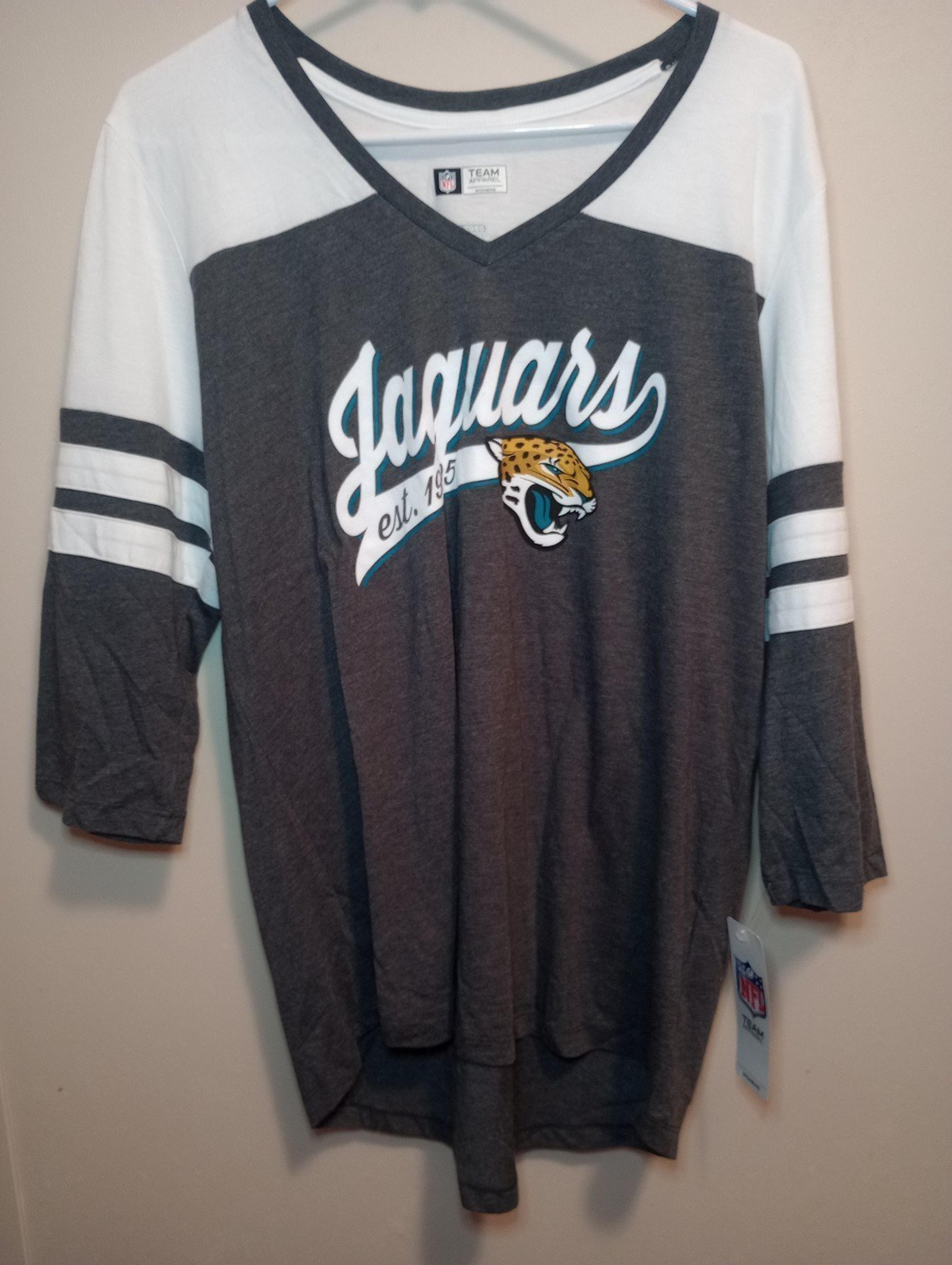 Women's NFL Heathered Gray Jacksonville Jaguars 3/4 sleeve shirt