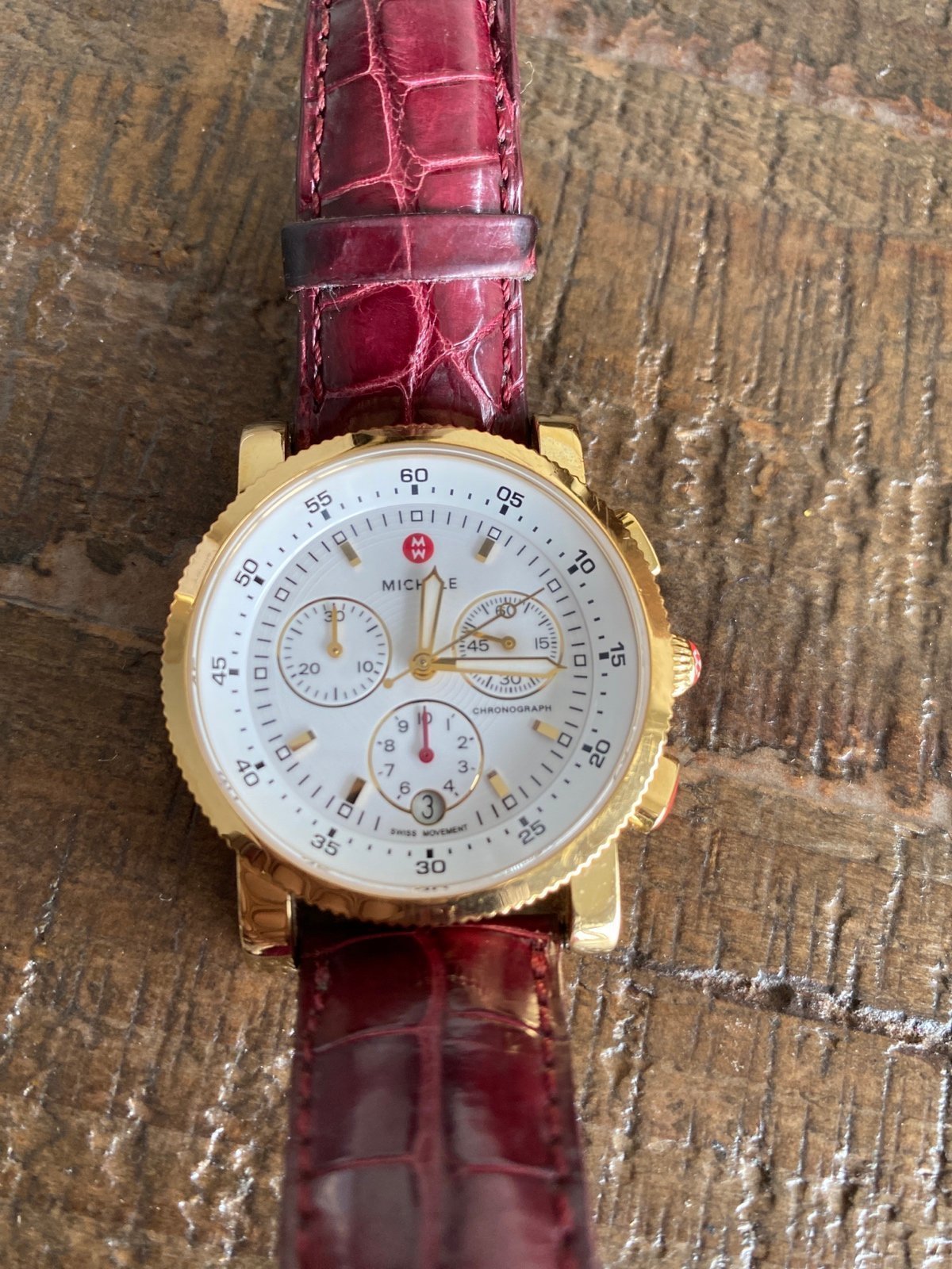 michele watch red band