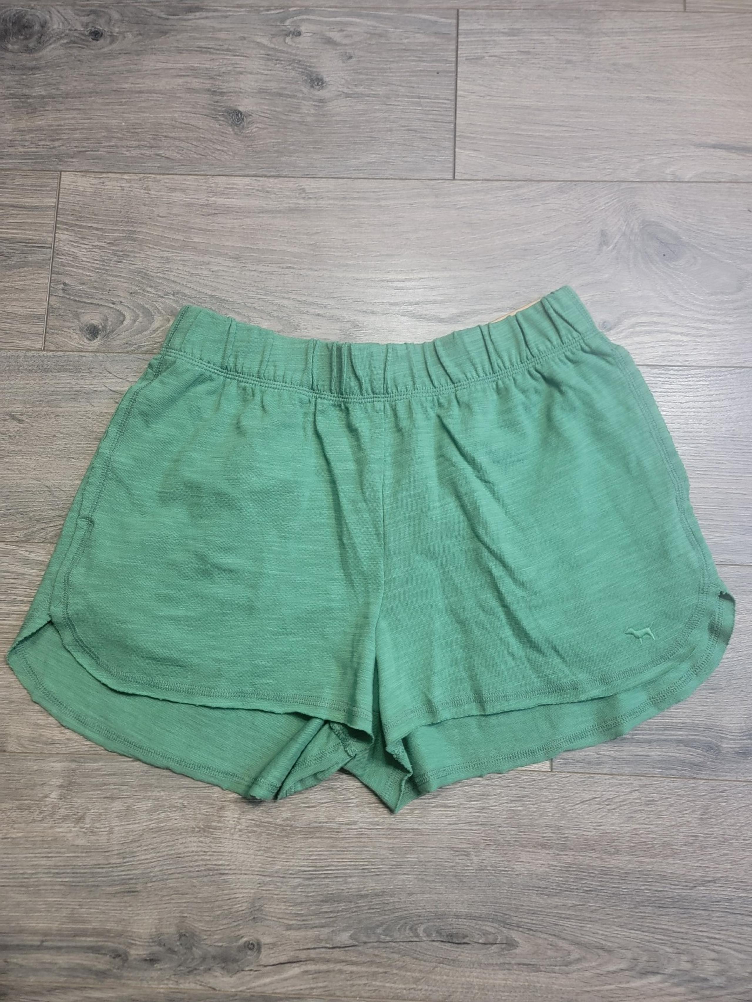 Victorias Secret PINK Shorts Womens Medium Green Pull On Elastic Waist NWT