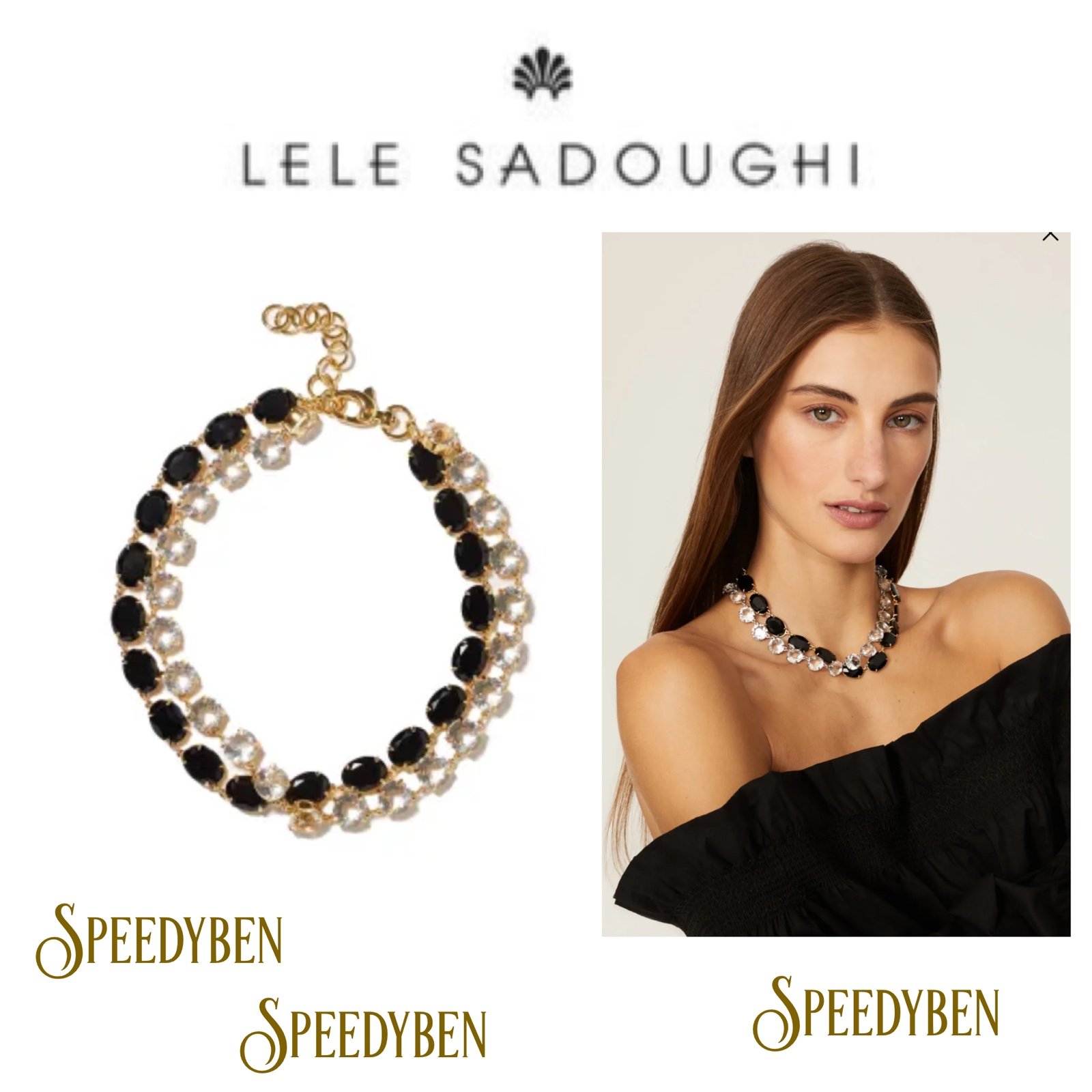 Lele Sadoughi Crystal Double Twist Necklace