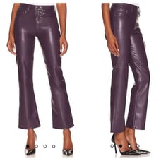 AGOLDE Sz 34, Recycled Leather Relaxed Boot in Night Shade Purple 348 NEW W/TAG