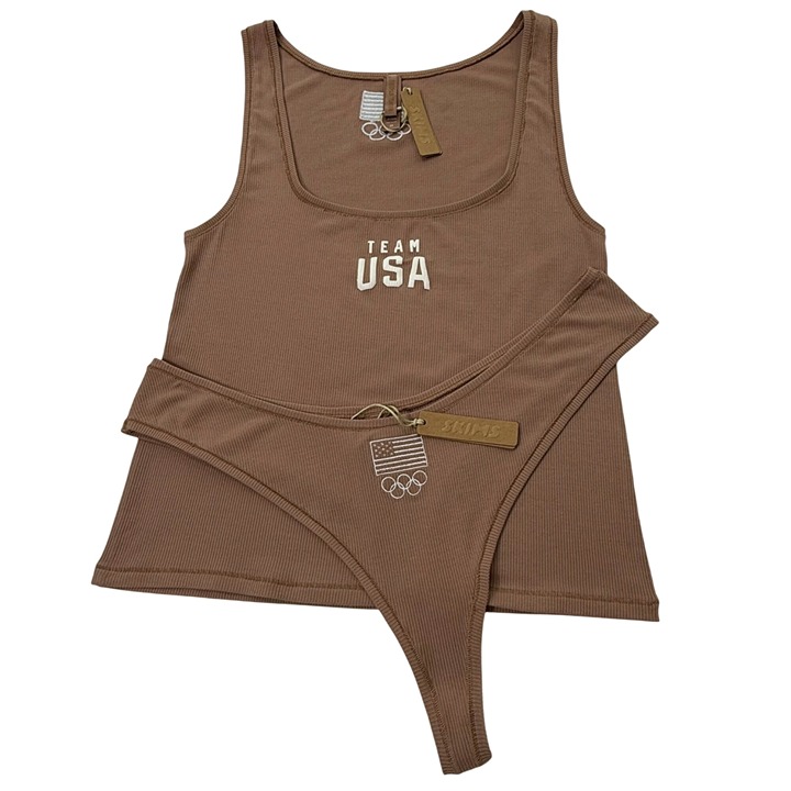 SKIMS Soft Lounge Rib Tank + Thong Team USA Sienna 2X