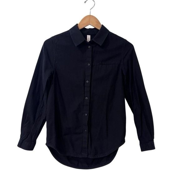 Lululemon Full Day Ahead Flannel Button Down Shirt Women’s Size 4 Black Flannel