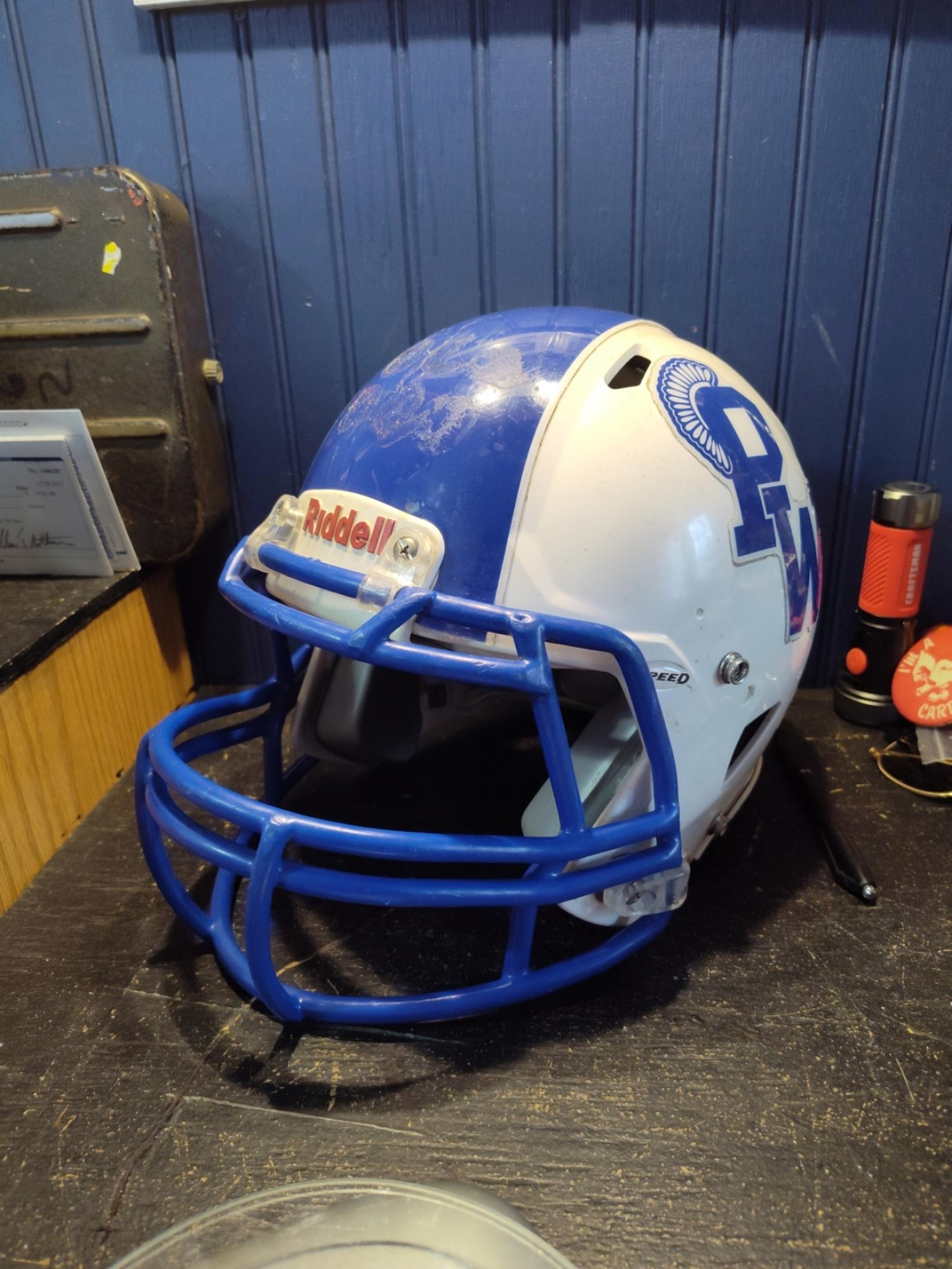 Riddell Speed Classic Small White with Royal Blue Football Helmet