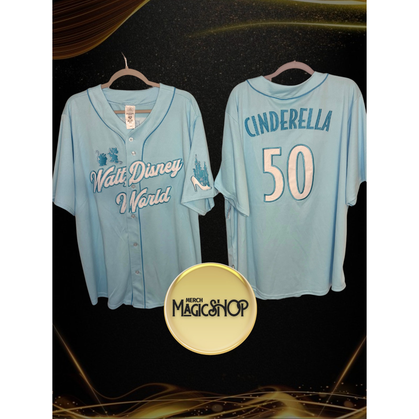 Disney Parks 2025 Princess Cinderella Baseball Jersey New 3XL