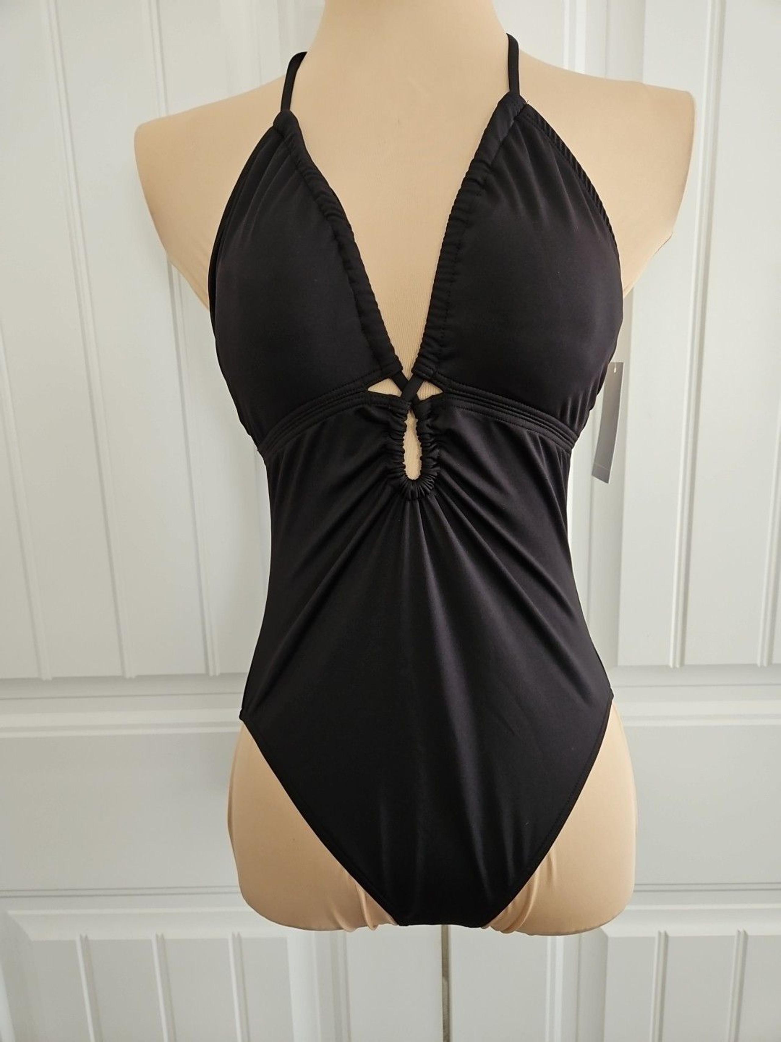 NWT Michael Kors Women's One Piece Halter Tie Neck Swimsuit Size 10 Chic Cruise