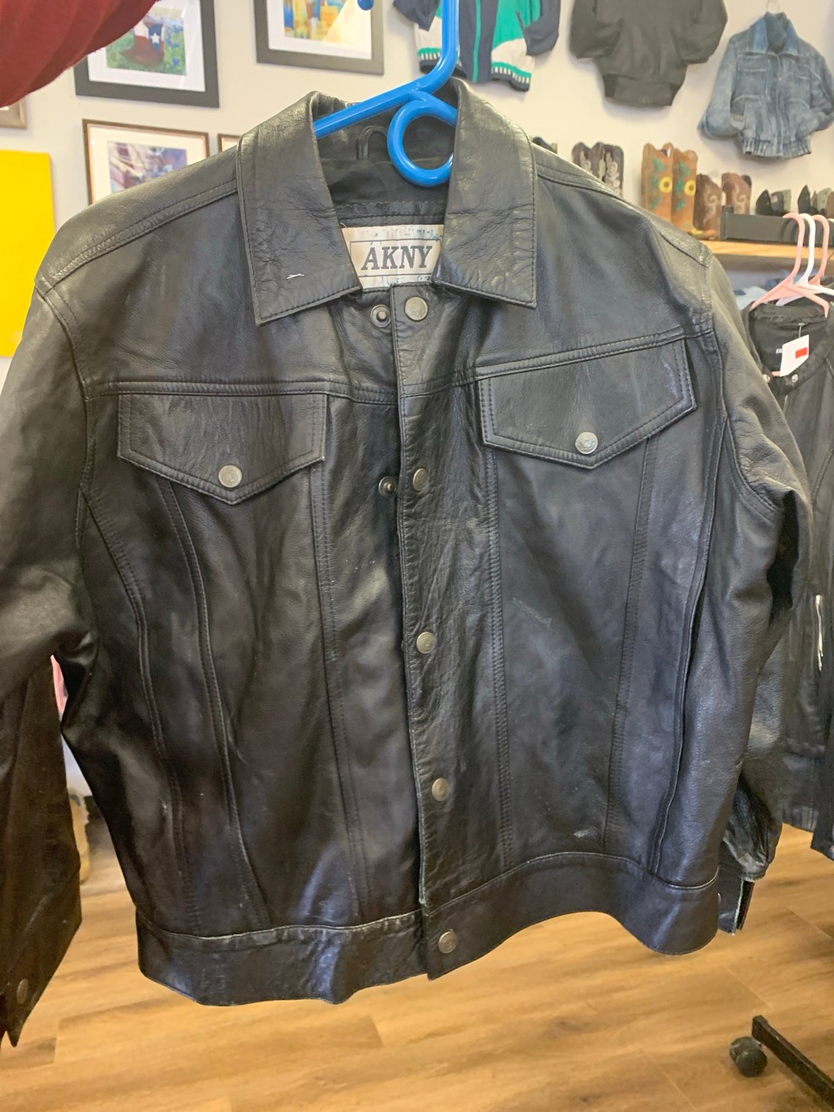 Real leather vintage 80s jacket