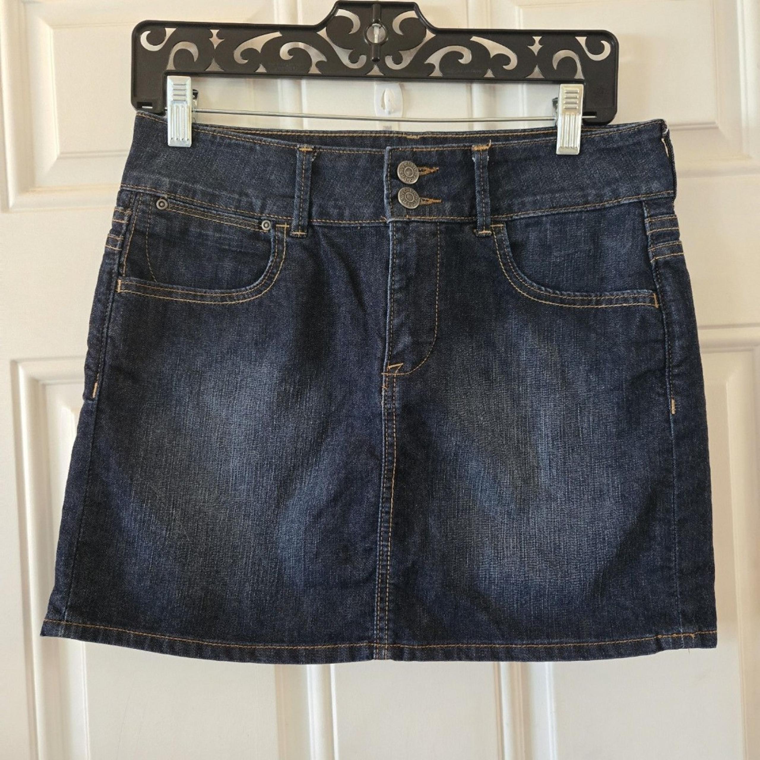 Vintage Old Navy Y2K Low-Rise Jean Skirt Women's Size 8 Denim Stretch EUC