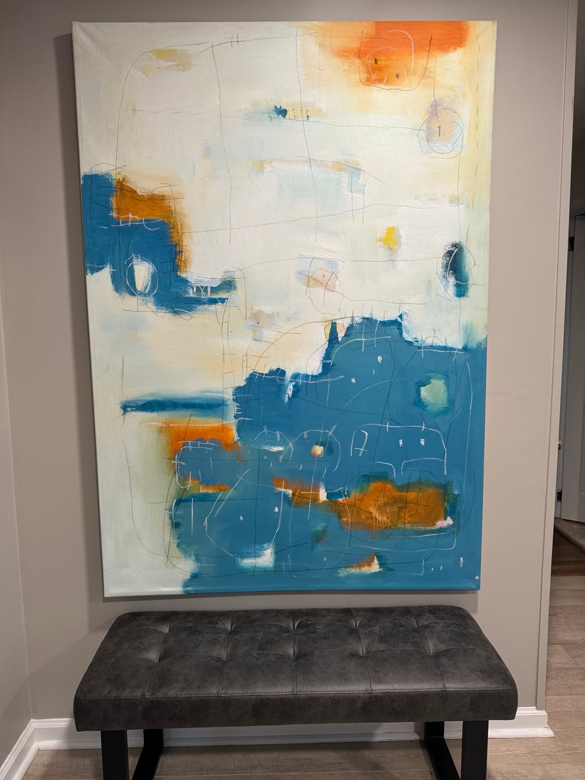 Original Abstract Painting by Famous Artist REVERBERI