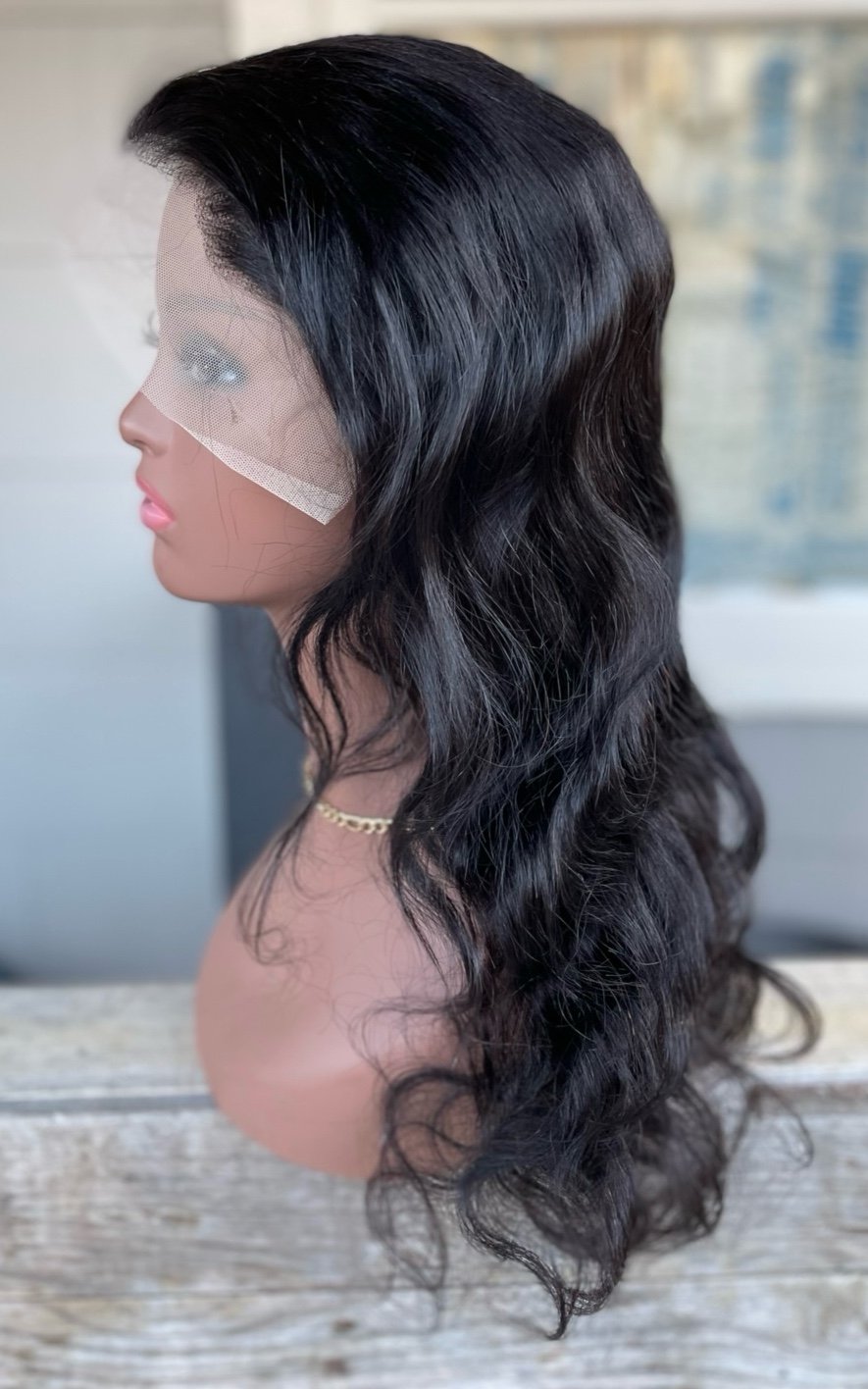 24” Human Hair Wig 13x4 HD Lace Frontal Wig Body Wave Black