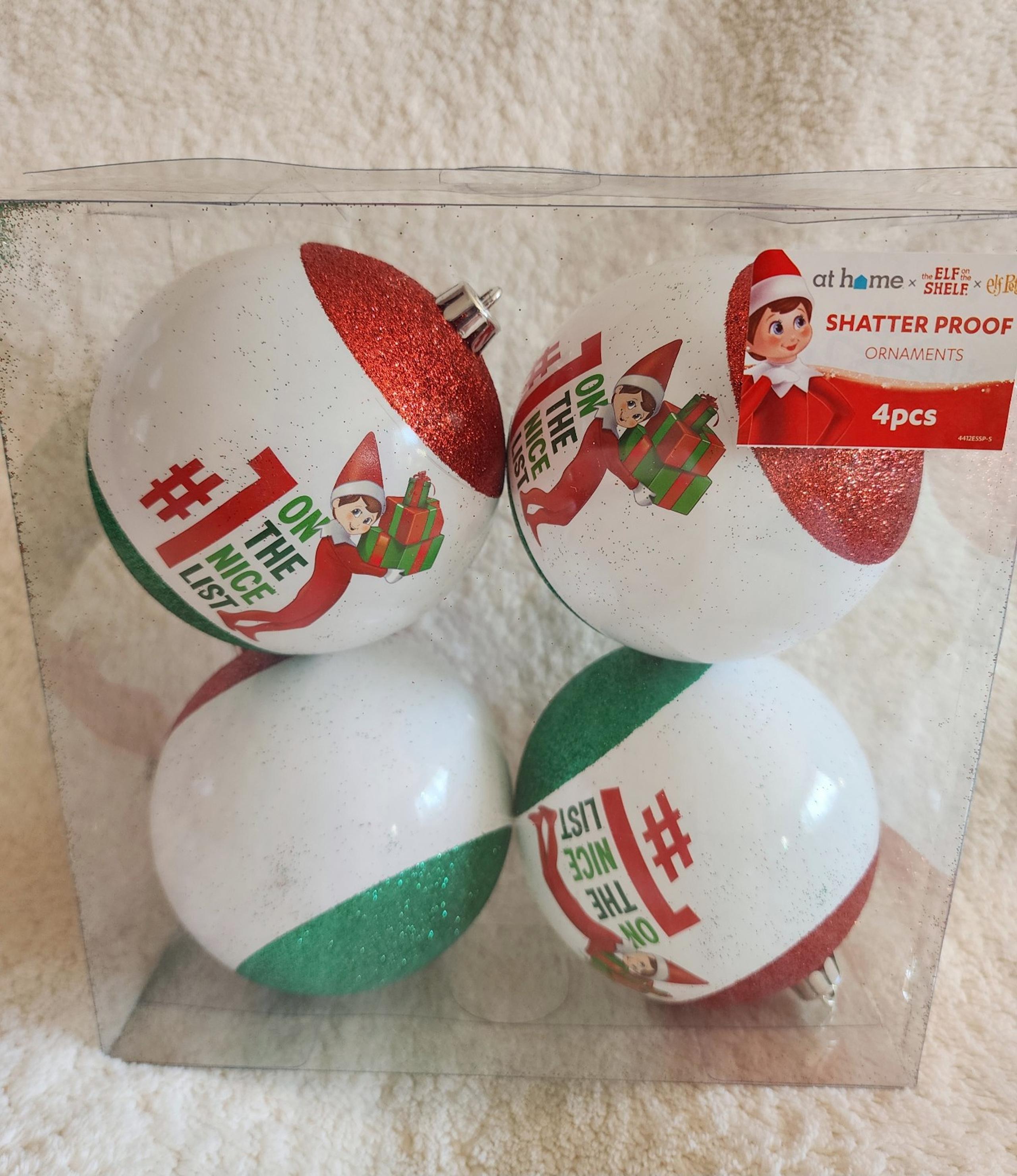 New Elf on the shelf Christmas tree exclusive shatterproof ornament set of 4
