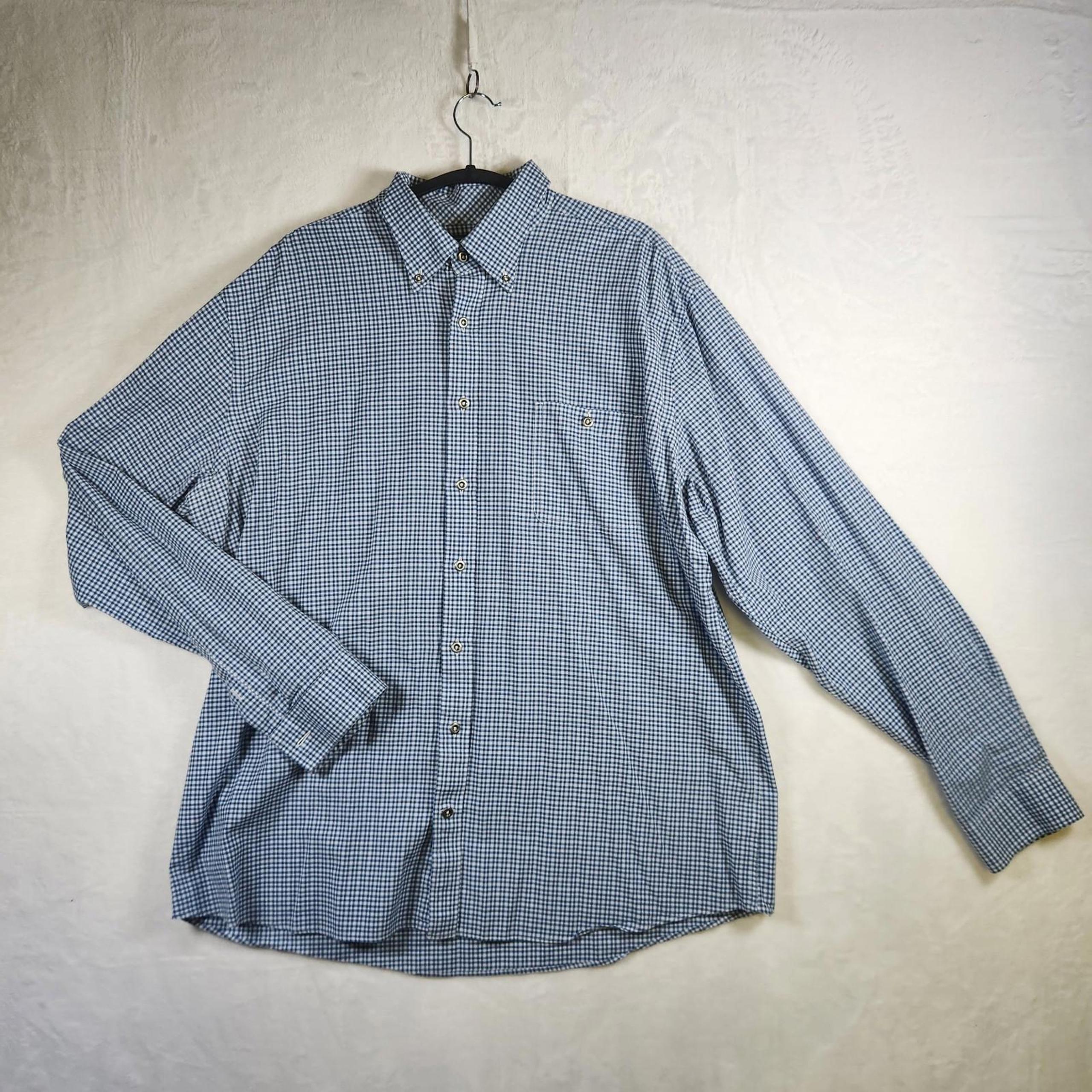 Maker & Company Blue Checked Long Sleeve Button Up Shirt Size XL Cotton