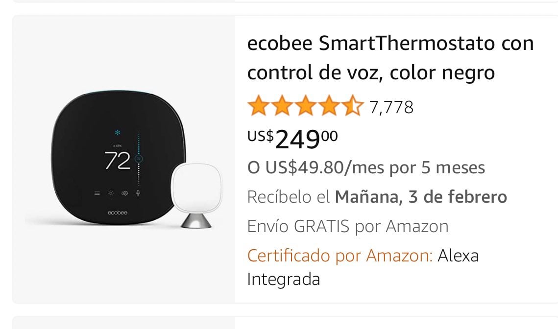 Smart thermostat ecobee