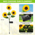 3 Pack Sunflower Solar Lights for Outside with 9 Lifelike Sunflower,36 LED Light