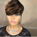 Short pixie cut Wig human hair wig short remy hair black brown f1B /33 color