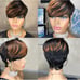 Short pixie cut Wig human hair wig short remy hair black brown f1B /33 color