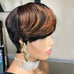 Short pixie cut Wig human hair wig short remy hair black brown f1B /33 color