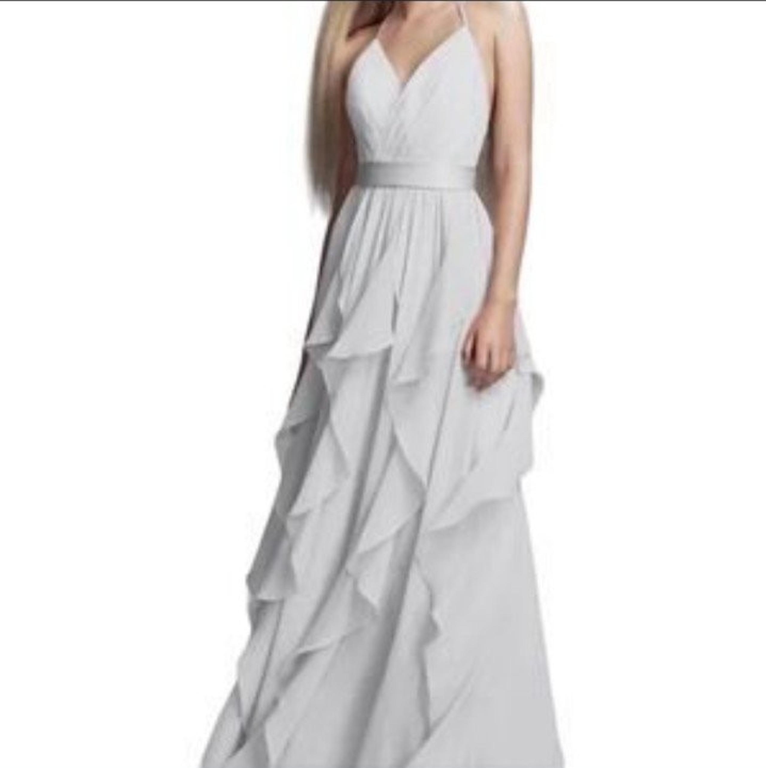 Nwot Vera Wang WHITE Sterling silver Grey bridesmaid formal event Dress 18