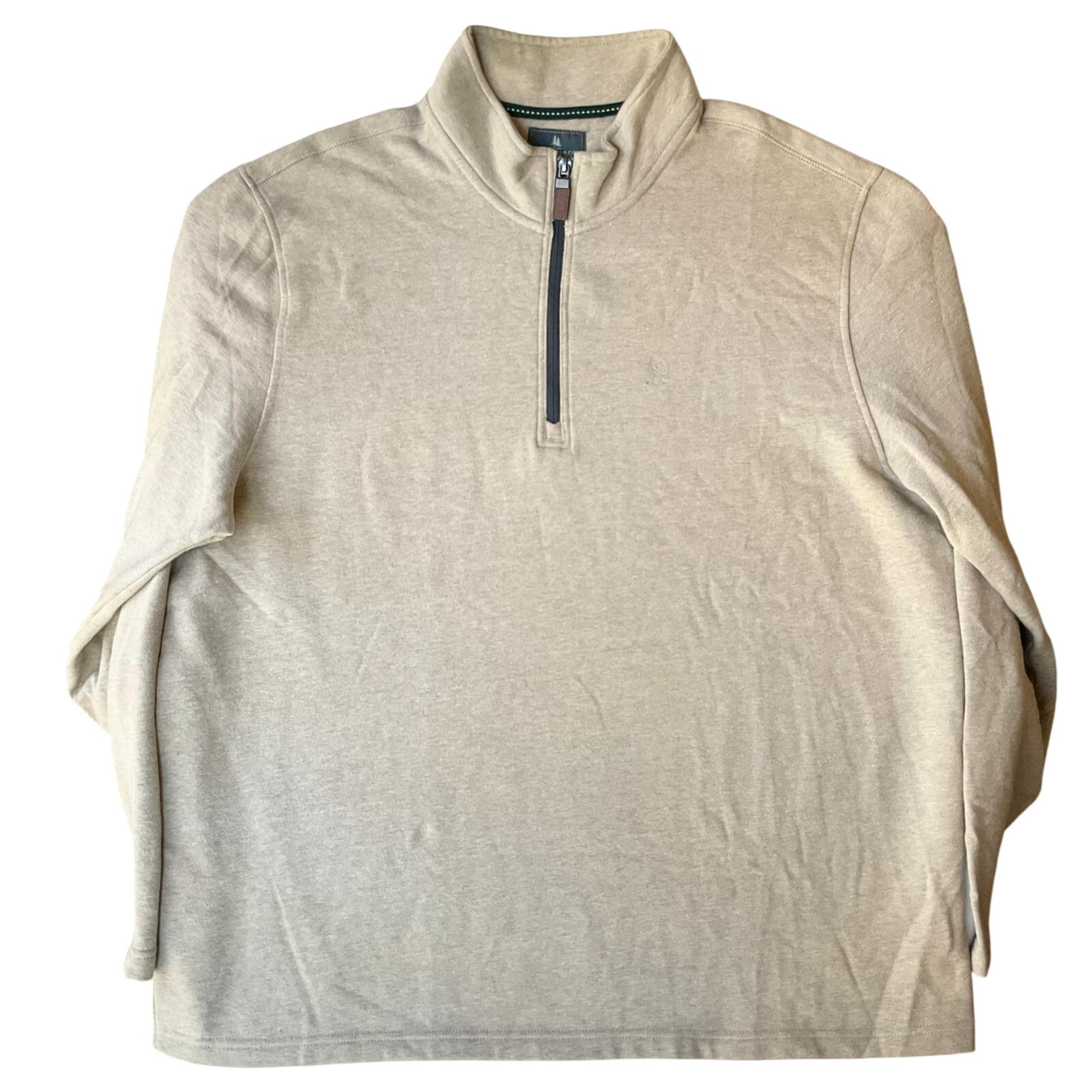 G.H. Bass & Co. men Long Sleeve Half Zip Turtleneck Sweatshirt size XL, Beige