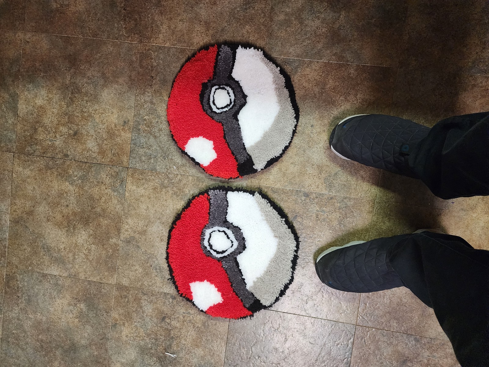 CUSTOM POKEBALL RUG HAND TUFTED X2