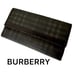 Burberry Check Espresso Long Calf Leather Wallet