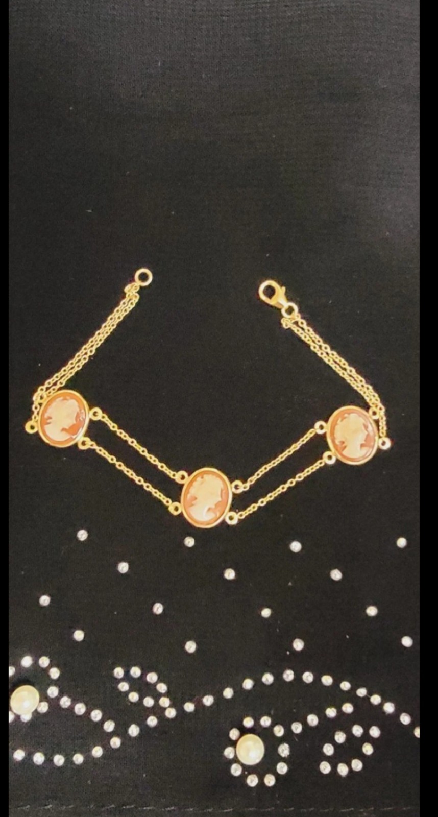 Vintage 14K Yellow Gold Cameo, Beautiful Bracelet