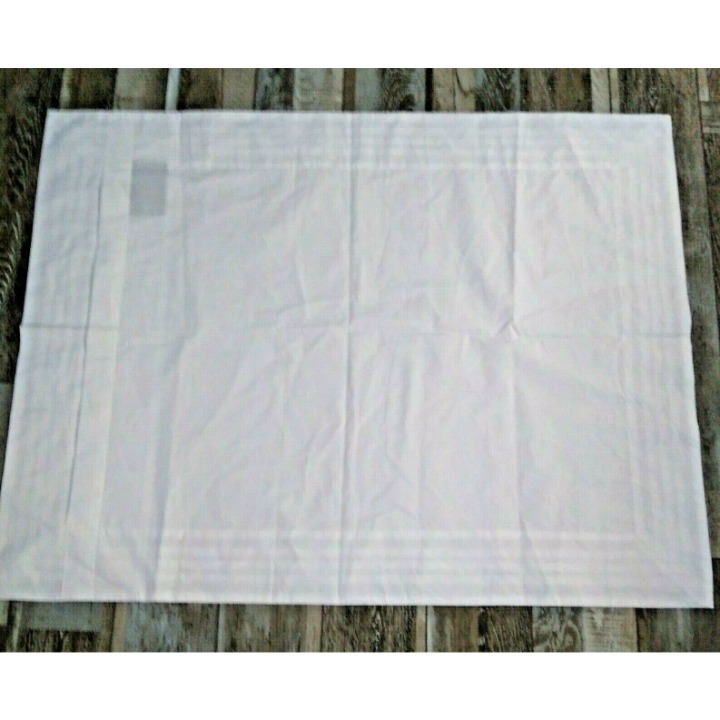 Ralph Lauren Pillow Sham King Large Textured White Stripes Button Closure Modern
